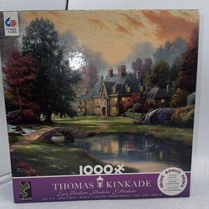 Thomas KINKADE 1000pc Puzzle LAKESIDE MANOR  2019-26.6” x 19” New Open Box